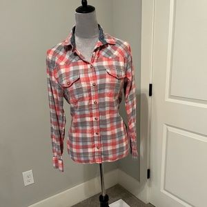 Plaid long sleeve/3/4 sleeve